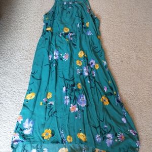 Green Flowy Flower Summer Dress